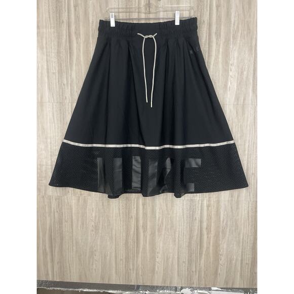 Vintage Nike Mesh Big Logo Skirt Size Medium Lined A Line Black / White Rush - Picture 13 of 13